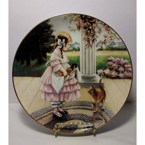 A Lap of Full from Fond Memories Girl  Cats Kittens Porcelain Pastel Decor Plate